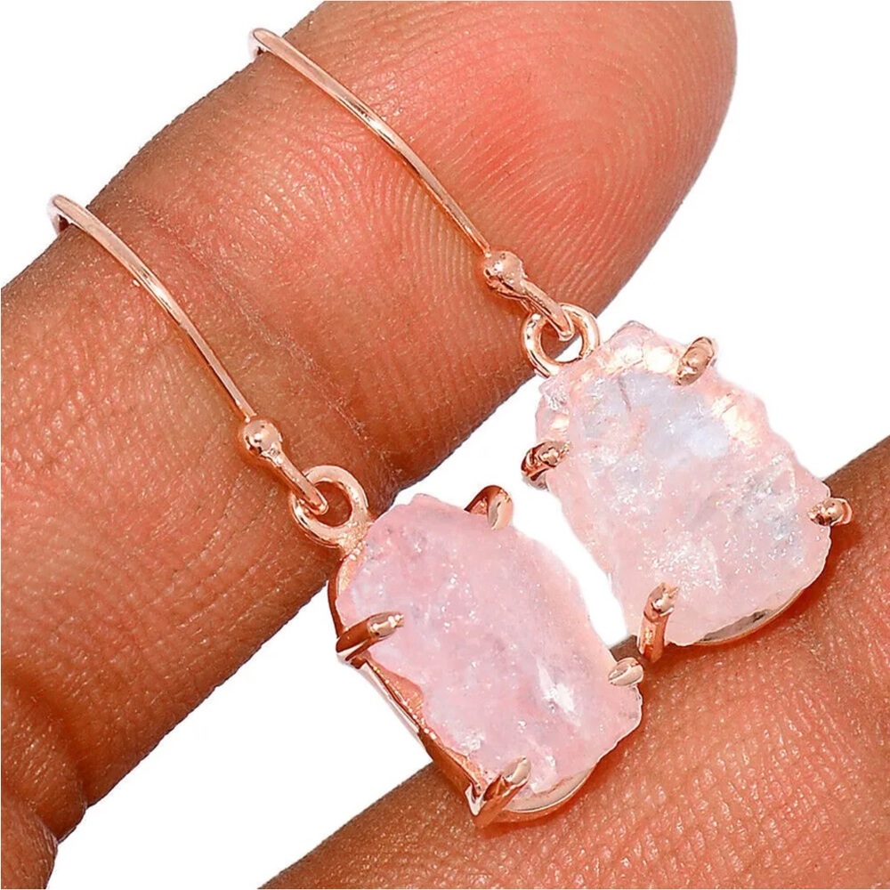 Morganite and 18k Rose Gold or Sterling Silver earrings